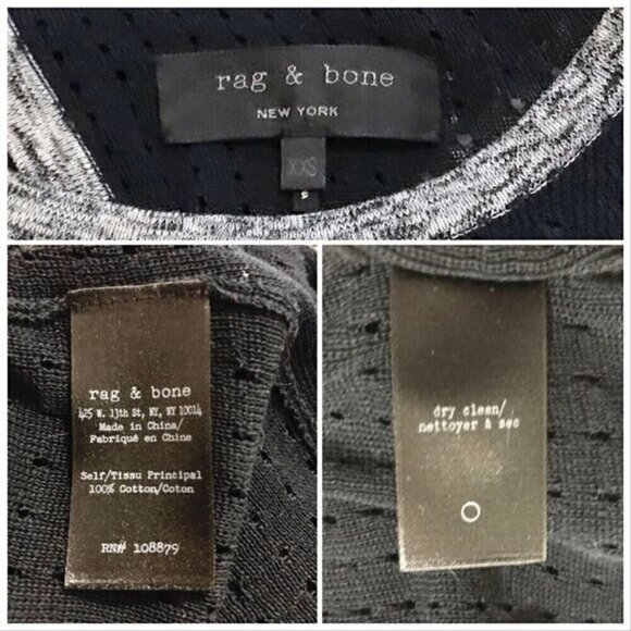 Rag & Bone Ariana Perforated Split-Back sweater, size XXS - Picture 10 of 12